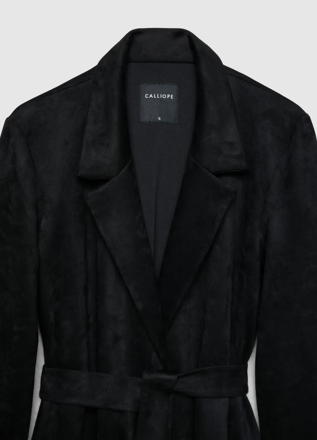 Calliope Manteau Long Uni femme avec ceinture à nouer
