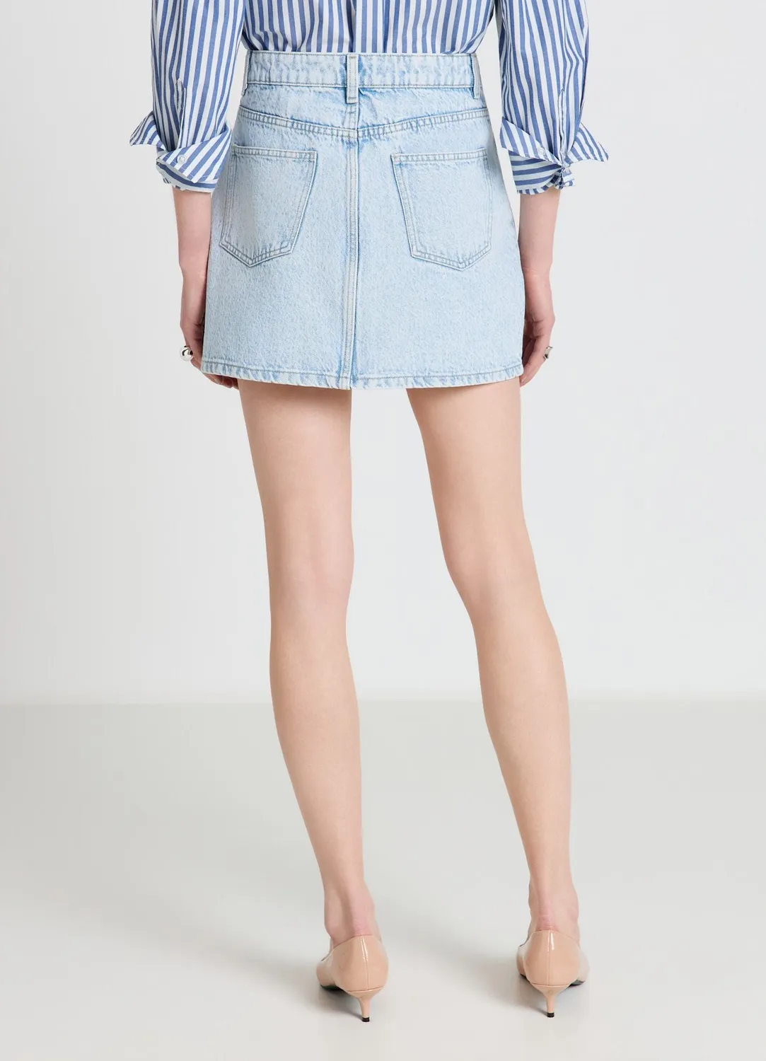 Calliope jupe mini en denim à strass