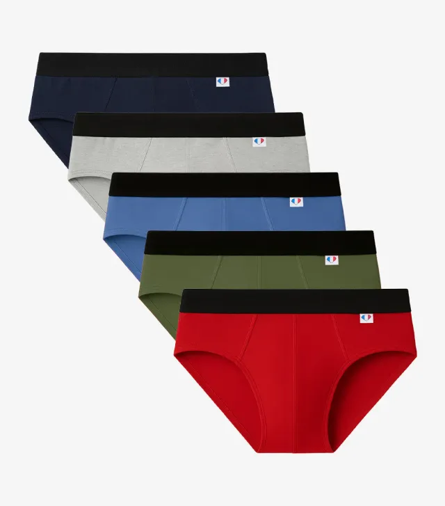 Cocorico Intemporel slip homme x5 coton pack
