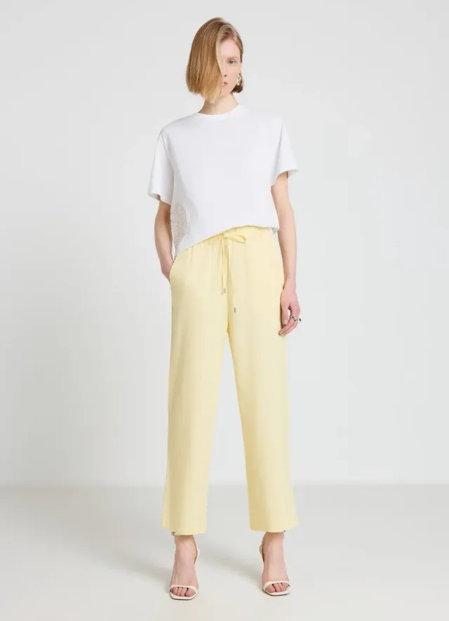 Calliope pantalon jogger lin femme taille haute