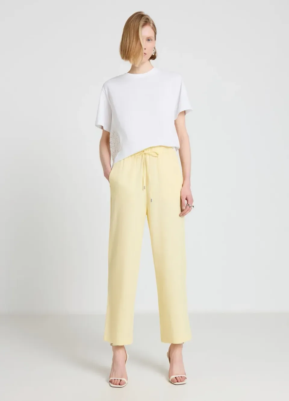 Calliope pantalon jogger lin femme taille haute