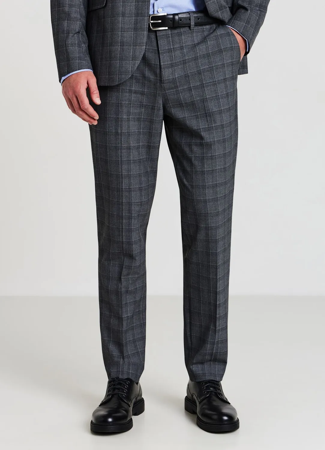 Calliope pantalon à carreaux homme coupe regular bureau