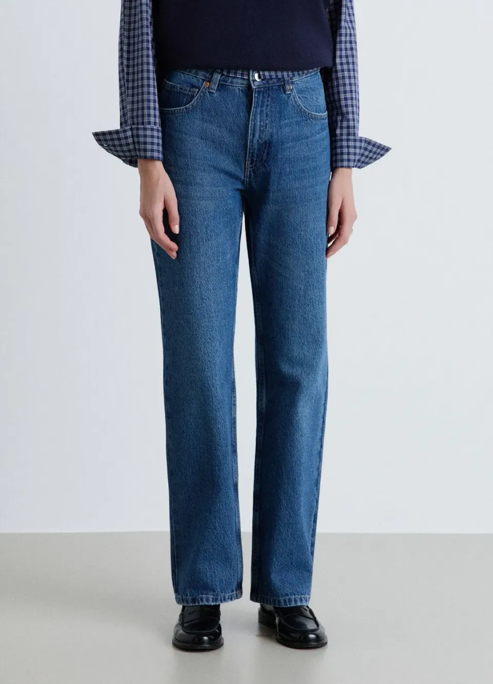 Calliope jean straight taille haute jean femme uni