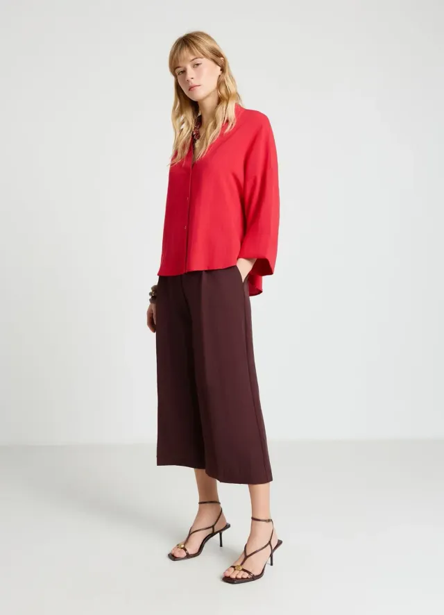 Calliope Chemise femme col V boutons manches 3/4