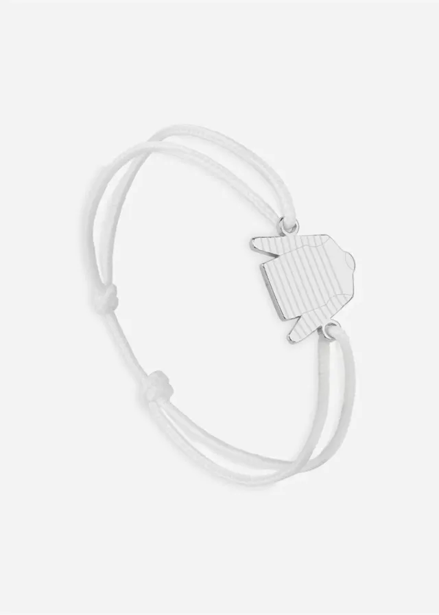 Saint James Marinière bracelet argent/blanc coton