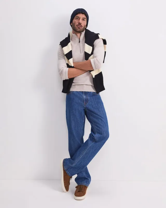 Sportscraft Merino pull col zippé laine homme quart zip
