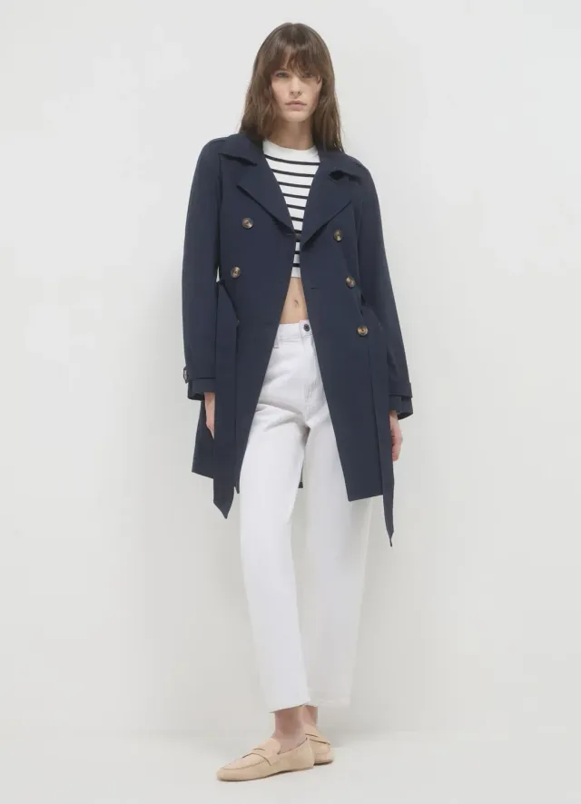 Calliope trench coton uni ceinture femme