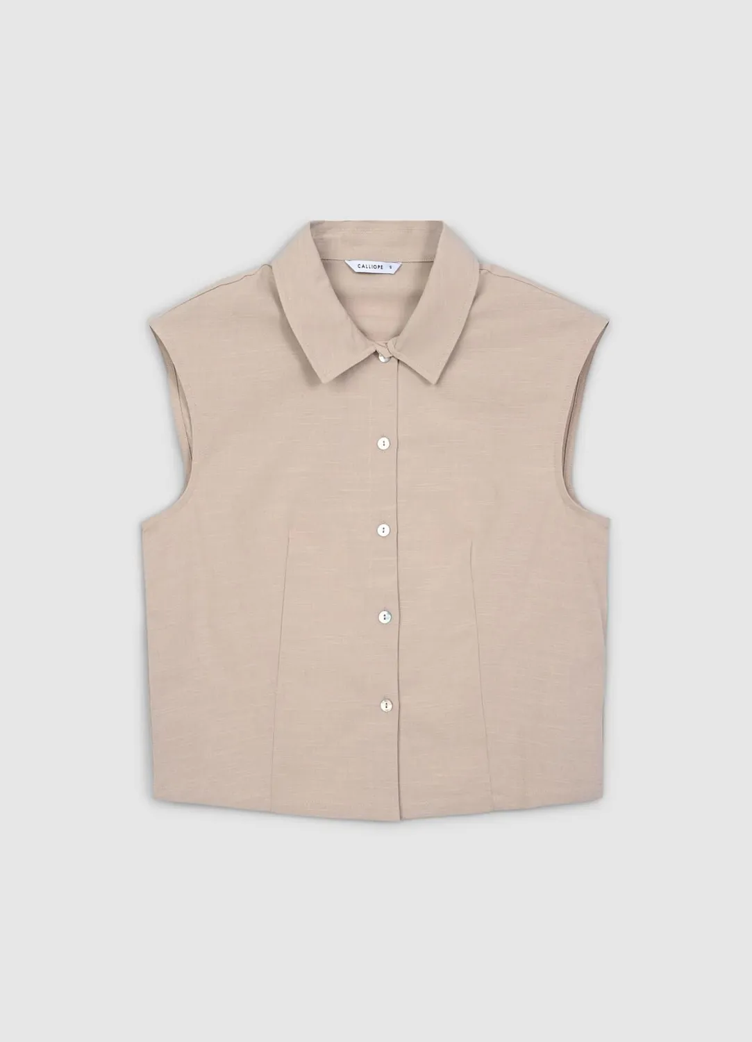 Calliope chemise sans manches col classique boucle