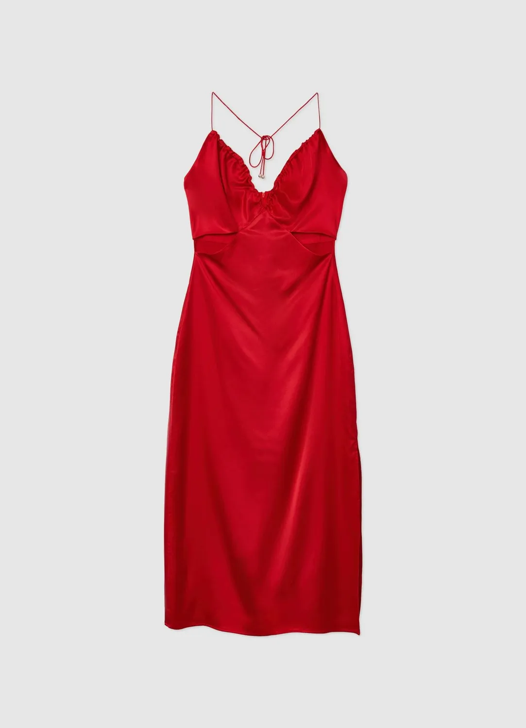 Calliope robe longue satinée femme cut out tour de cou