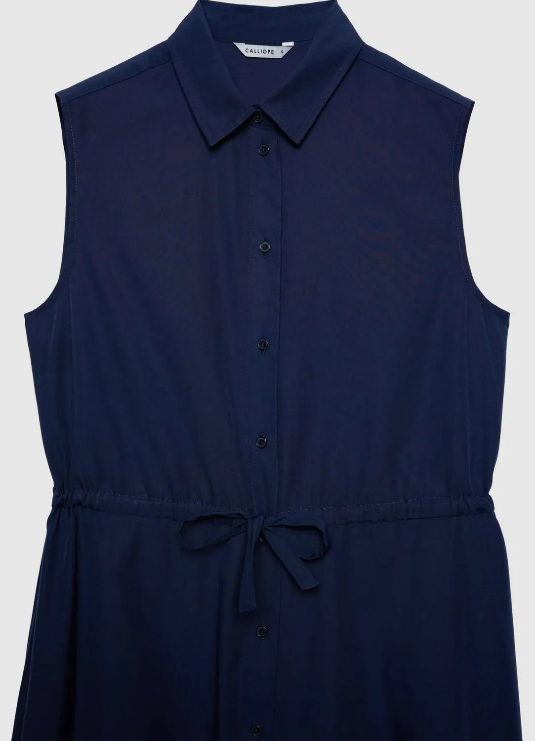 Calliope Chemisier Robe longue femme sans manches boutons