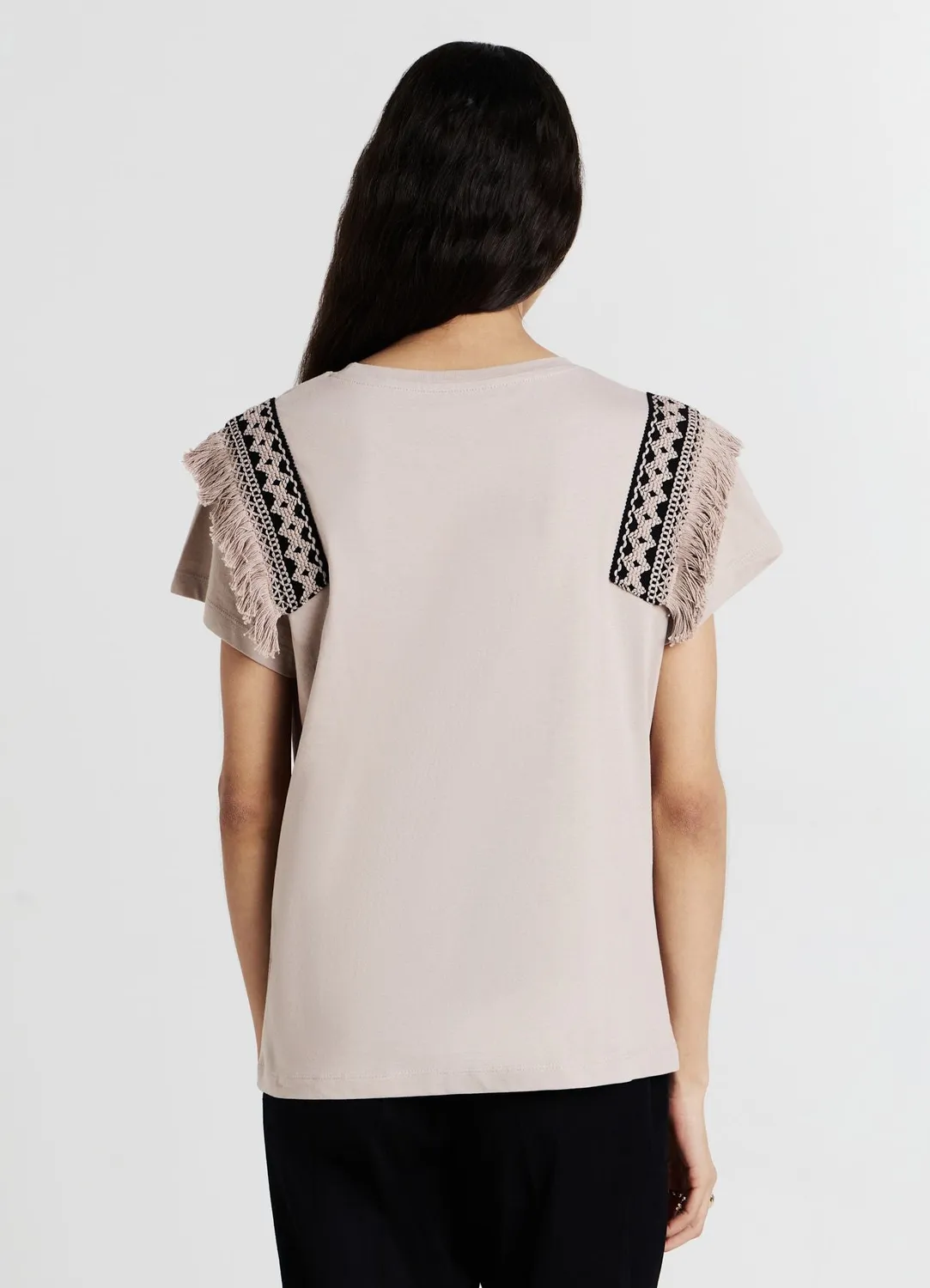 Calliope t-shirt coton galon manches courtes femme