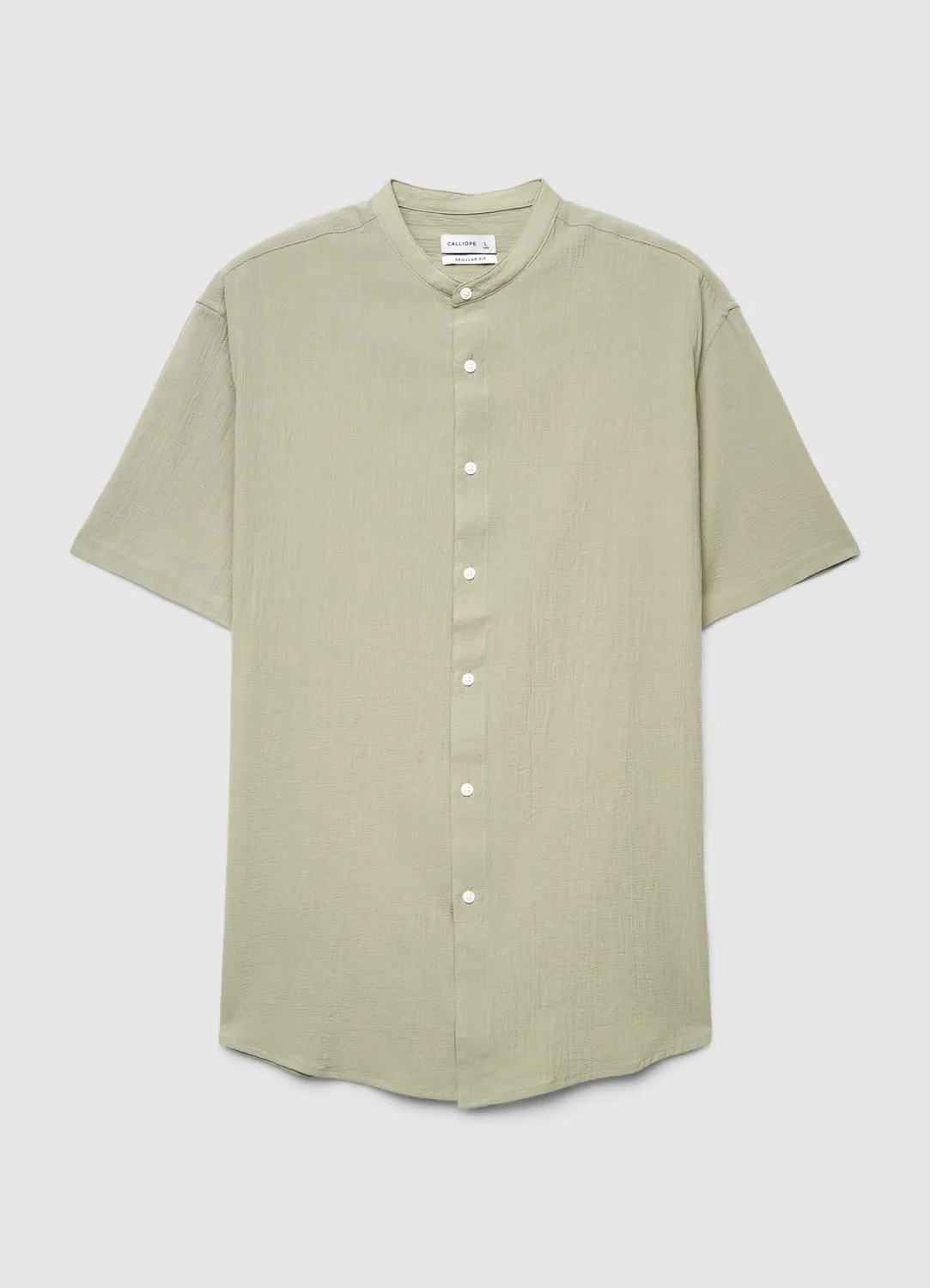 Calliope chemise homme col coréen manches courtes unie