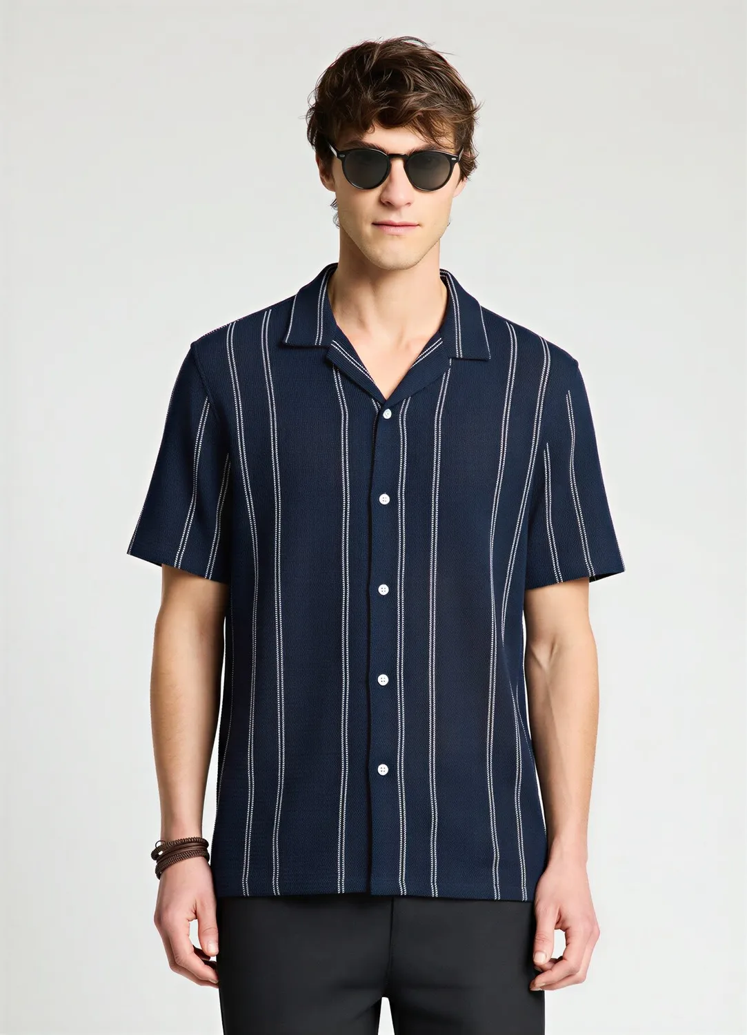 Calliope chemise rayée homme manches courtes