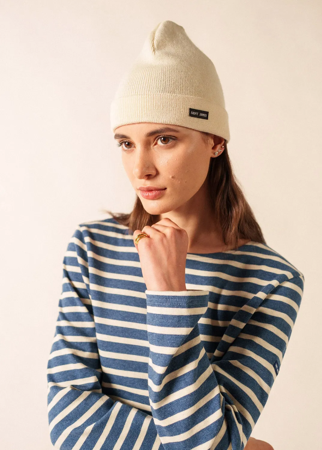 Saint James bonnet de quart écru 100% laine