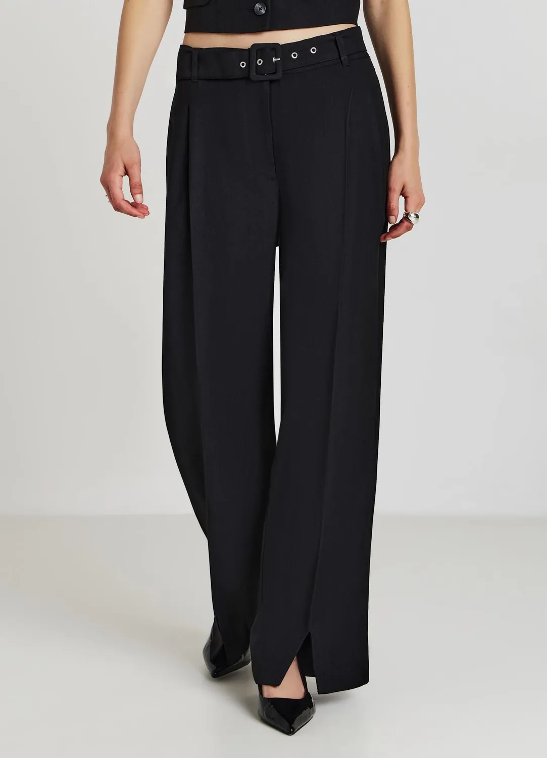 Calliope Pantalon Palazzo Femme Large a Ceinture XS-XL