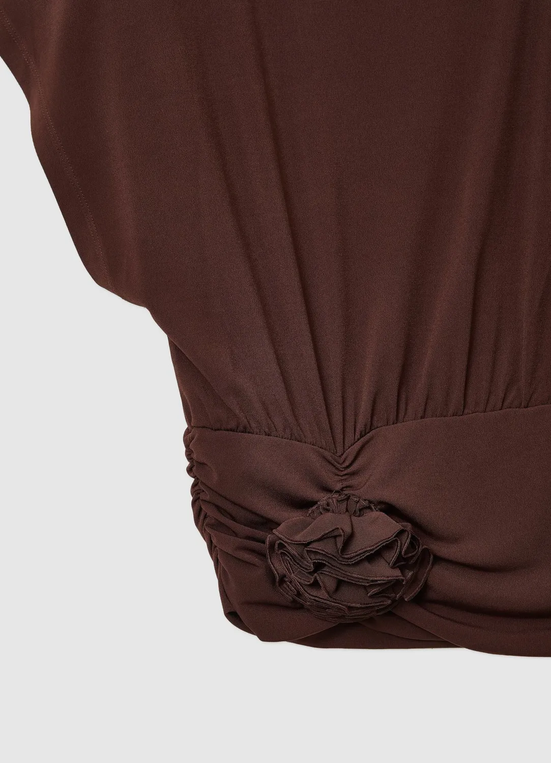 Calliope T-shirt ruché fleur t-shirt uni femme soirée
