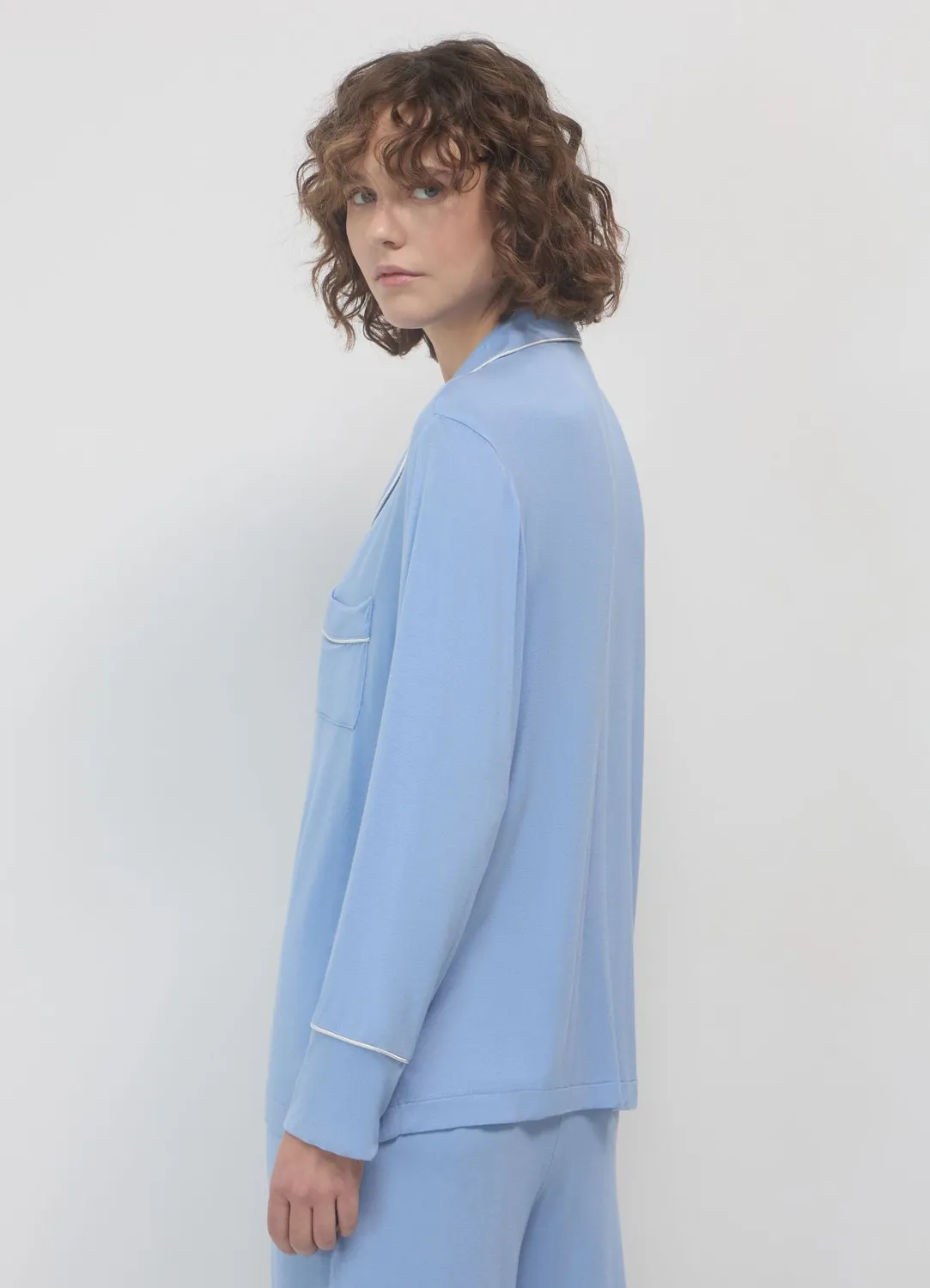 Calliope chemise femme contraste manches longues coton