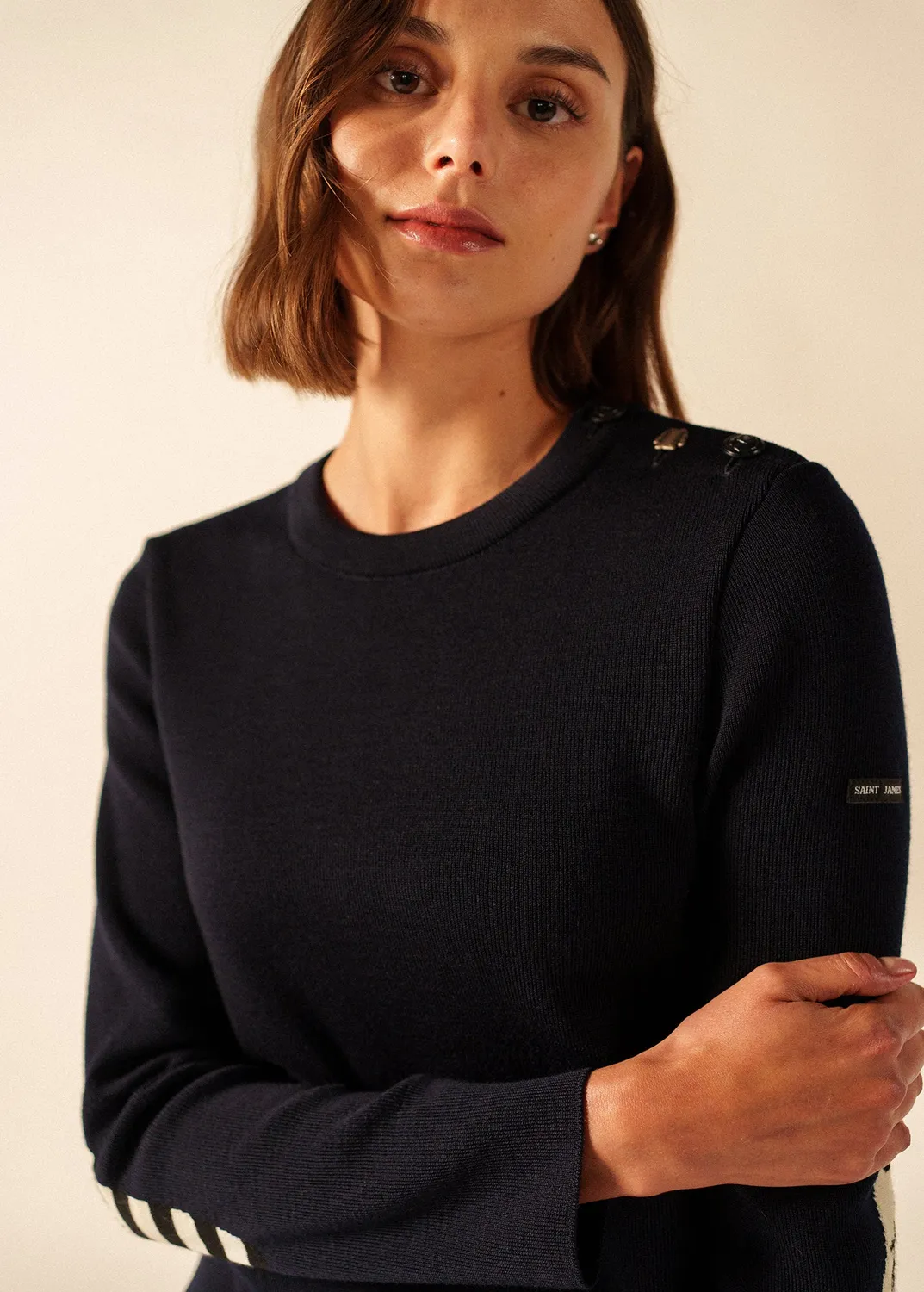 Saint James Brégançon pull marin navy-multico 100% laine