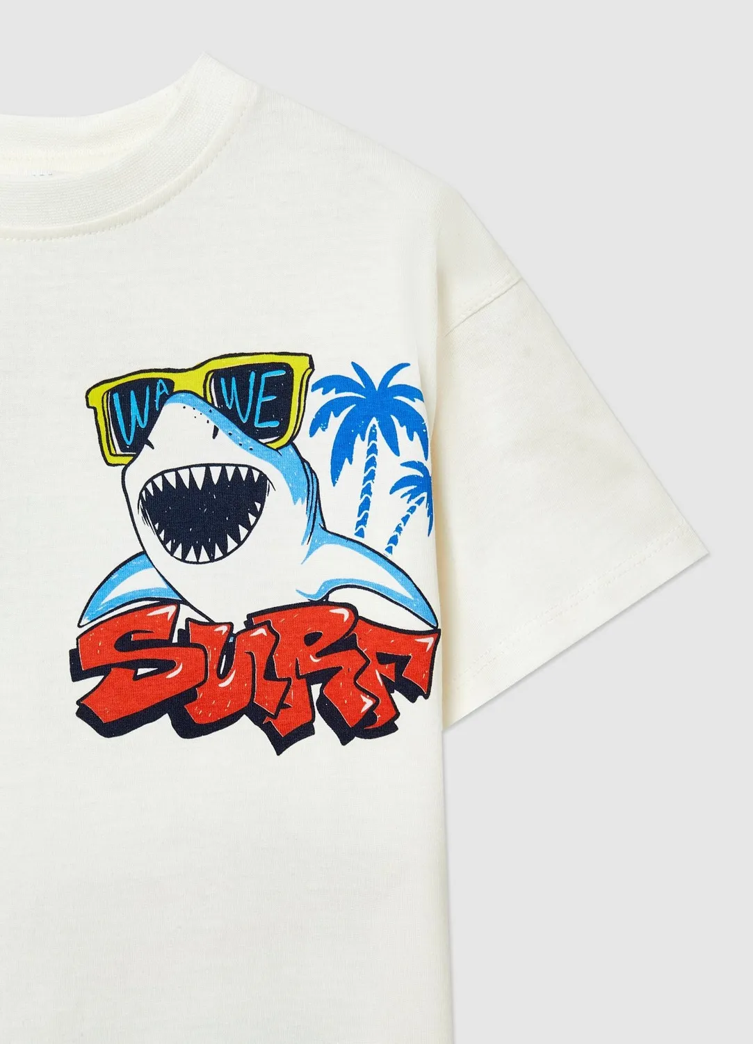 Calliope t-shirt garçon over requin surf manches courtes