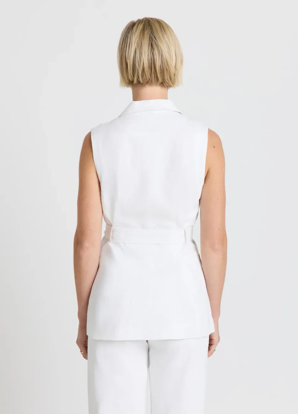 Calliope Gilet tailleur double boutonnage femme ceinture