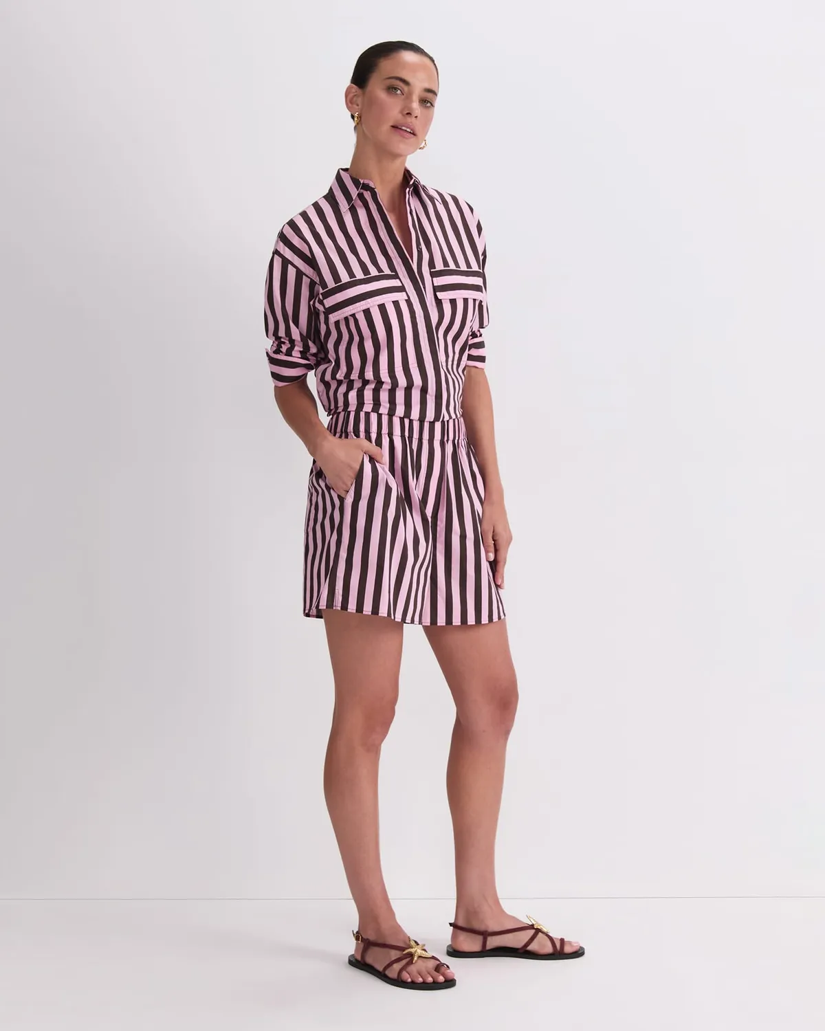 Sportscraft Tara Stripe short coton rayé