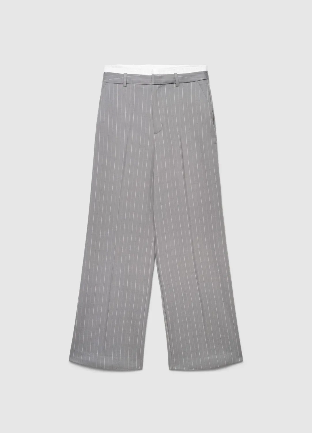 Calliope Pantalon palazzo rayé femme taille haute