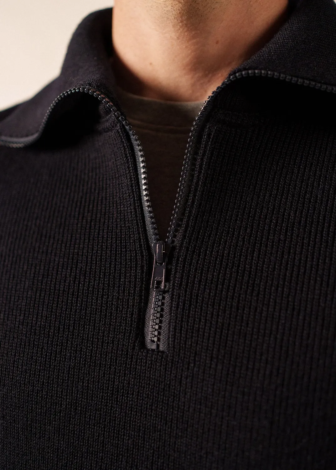 Saint James Cotentin pull col camionneur navy laine
