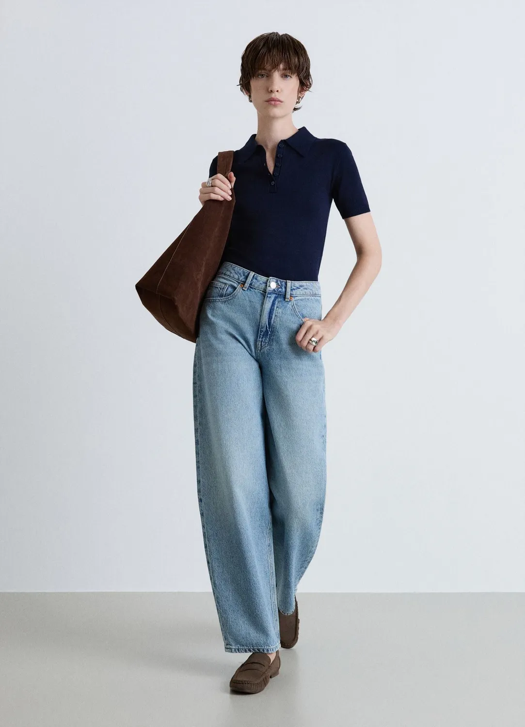Calliope Balloon jean femme 5 poches bleu
