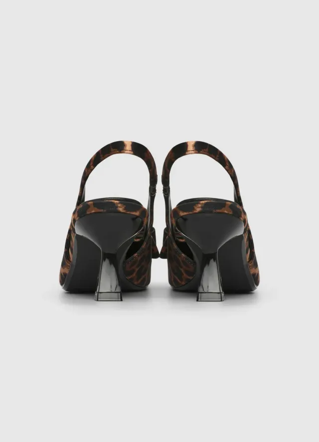 Calliope Slingback fiocco femme animalier talon 4 cm