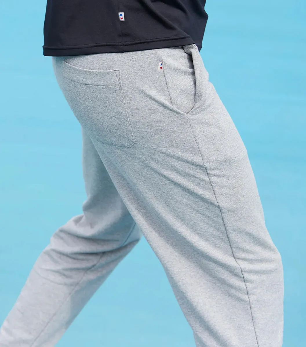 Cocorico Coq Français jogging homme gris chiné coton