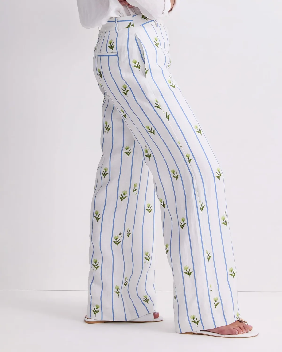 Sportscraft Hampton Stripe pantalon lin rayé