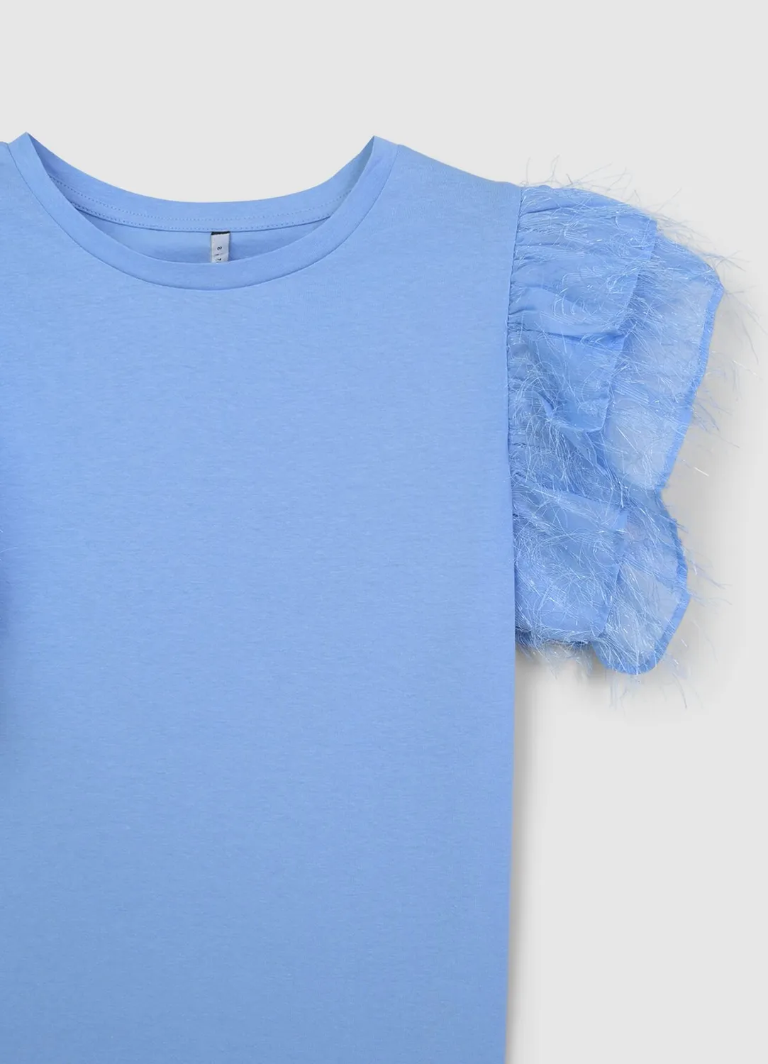Calliope T-Shirt Volants Femme Coton Col Rond