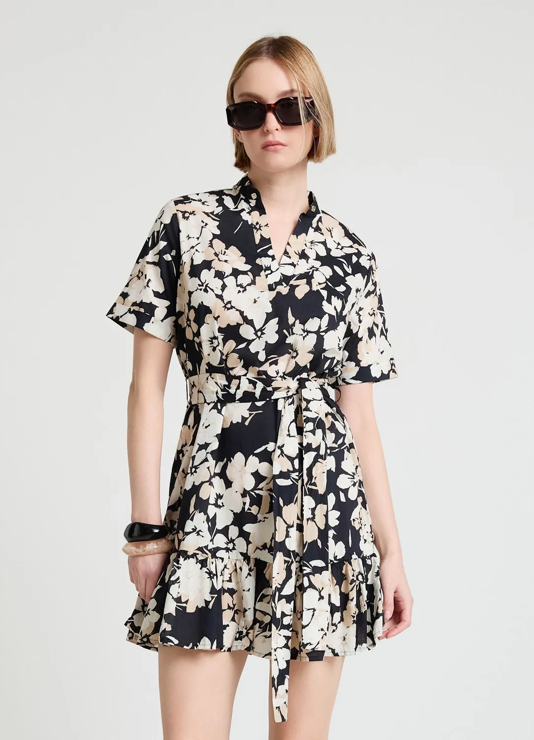 Calliope Atelier robe à volant femme fleurie