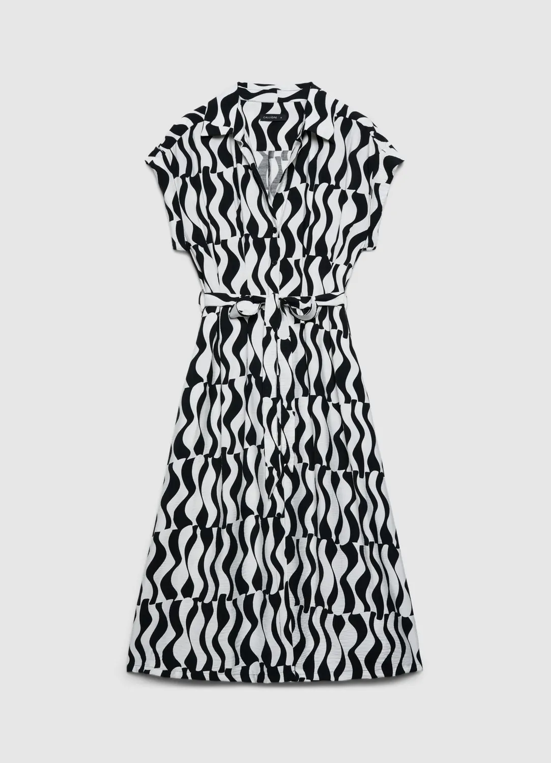 Calliope Atelier robe chemisier femme géométrique ceinture
