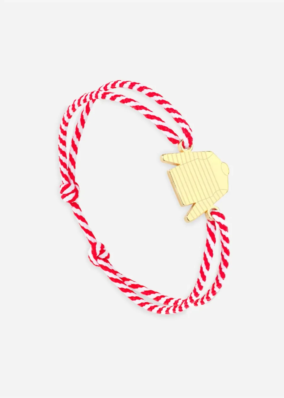 Saint James Marinière bracelet coton or blanc rouge