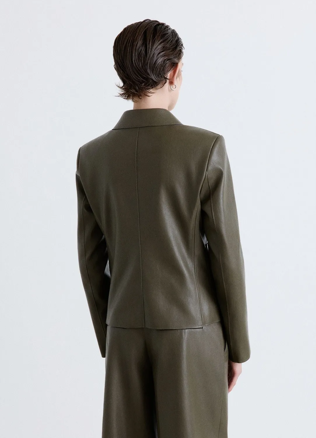 Calliope blazer effet cuir femme droit boutons uni