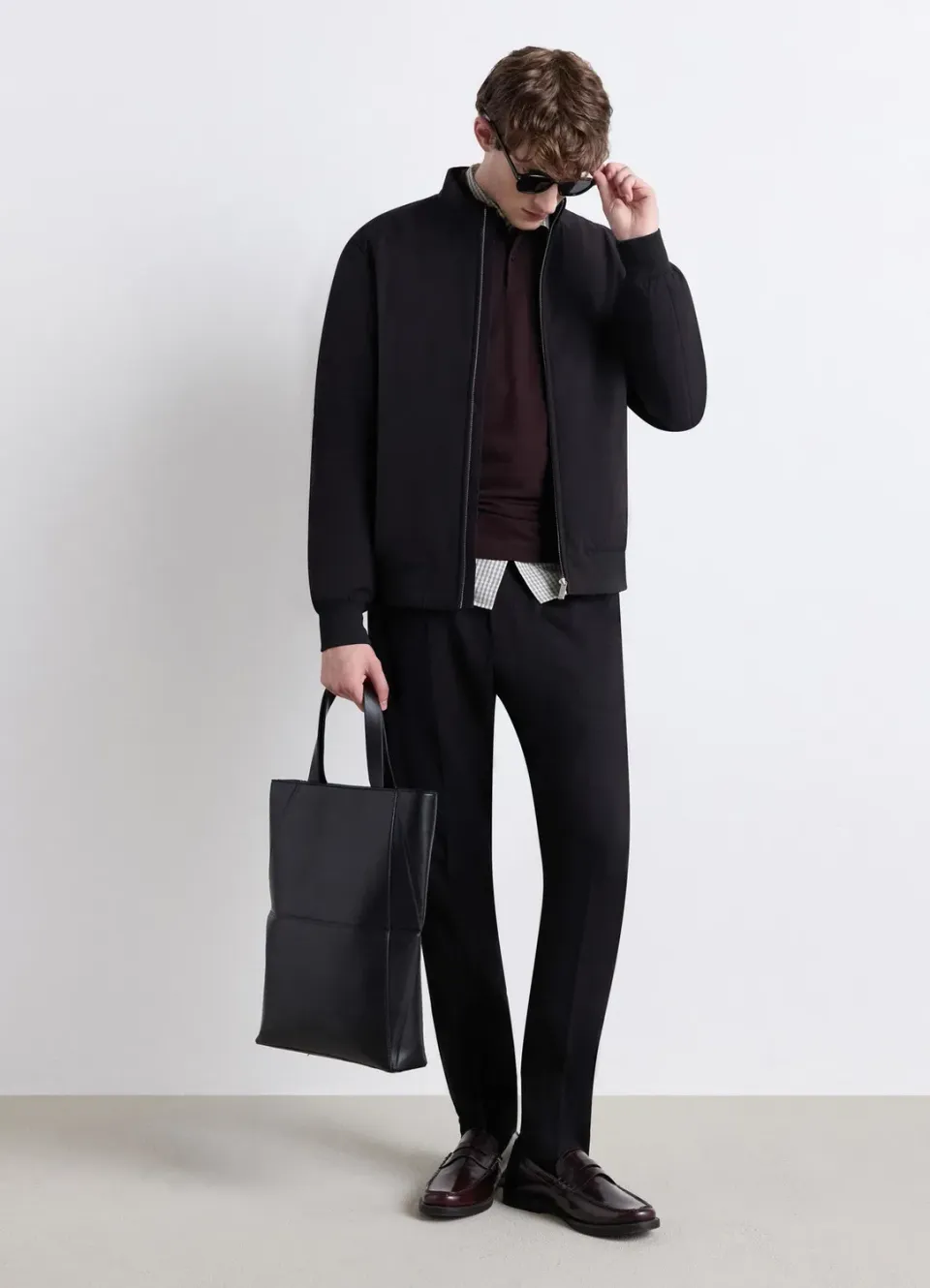 Calliope bomber zip homme col montant uni