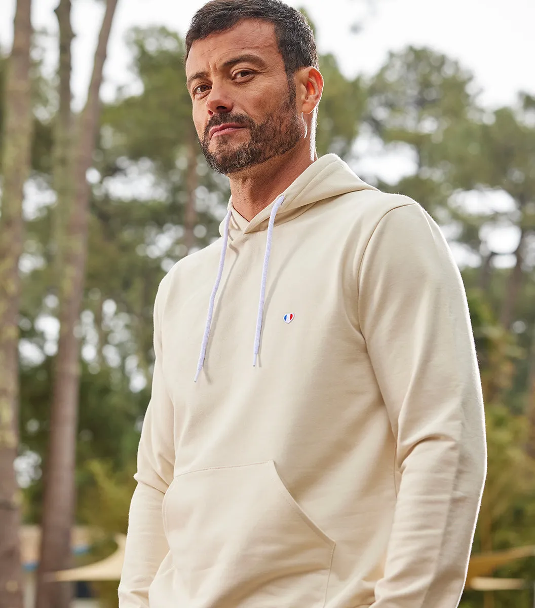 Cocorico Iconique Sweat à Capuche Homme Sable Coton