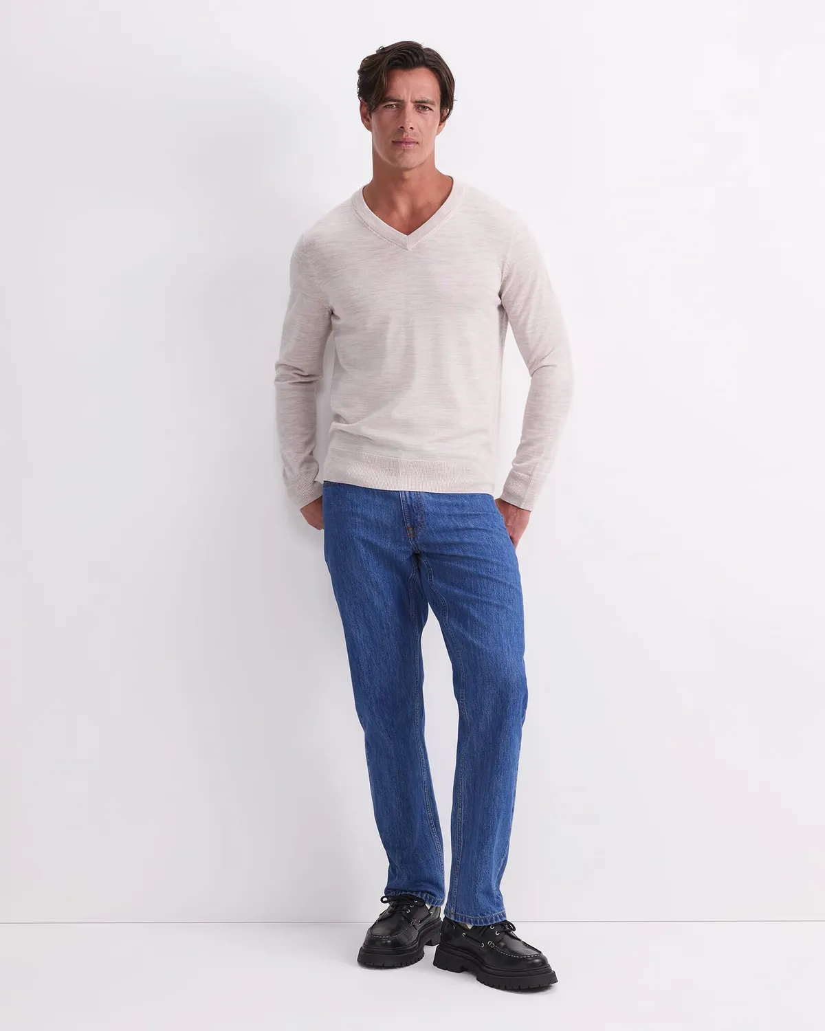 Sportscraft Merino pull homme col V laine mérinos