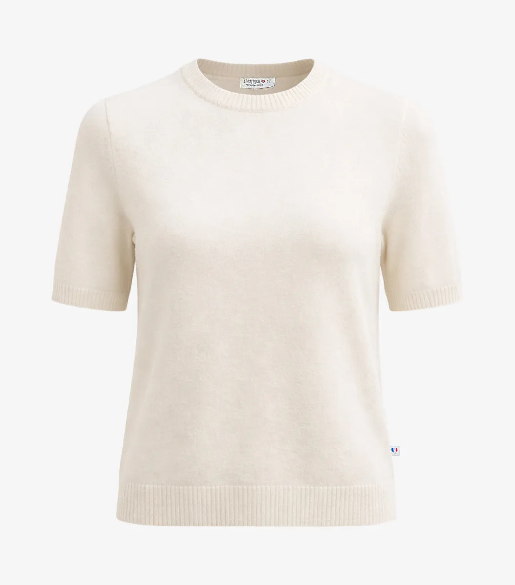 Cocorico t-shirt maille femme écru coton