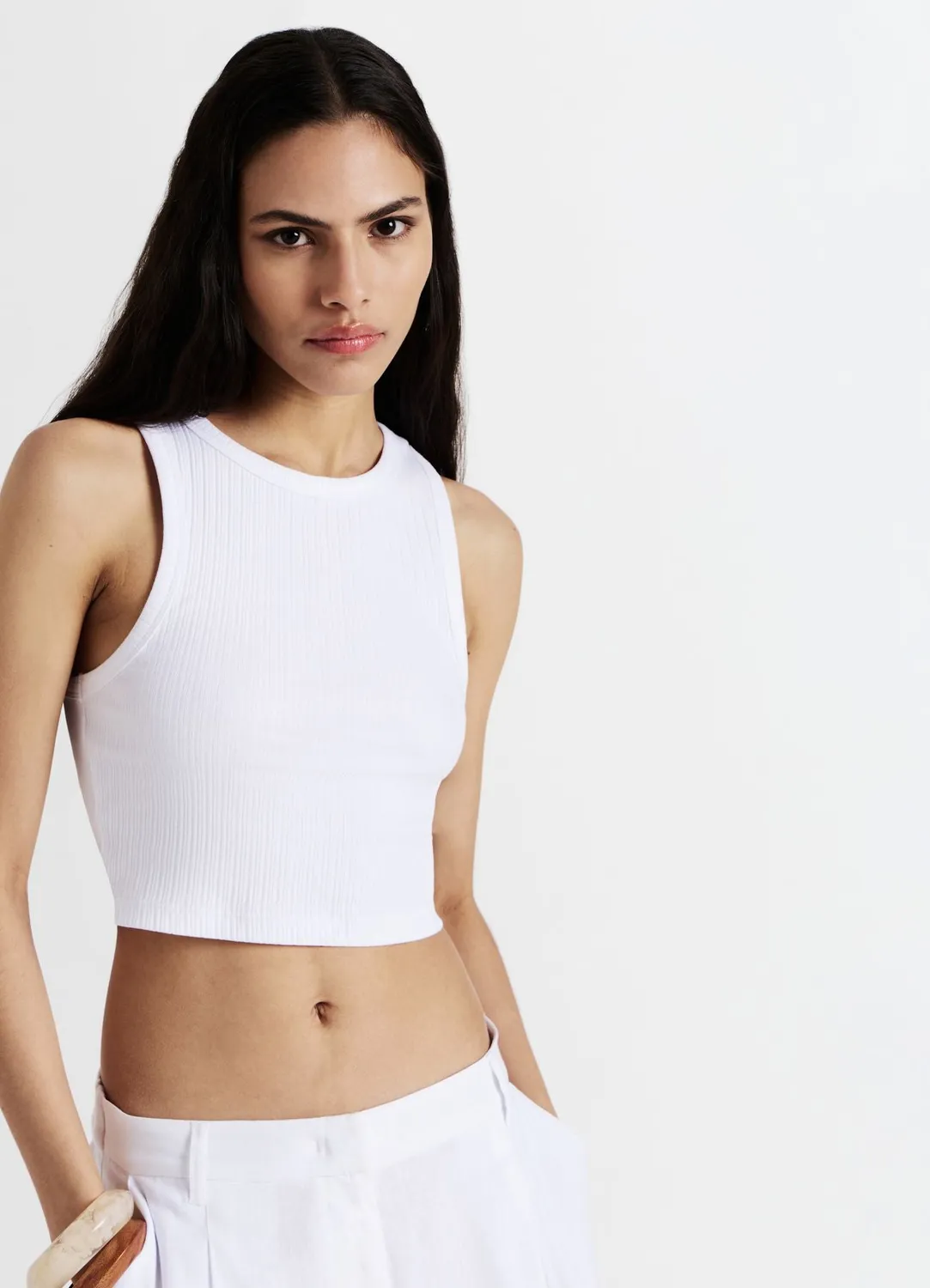 Calliope Vogatore débardeur femme coton côtelé crop