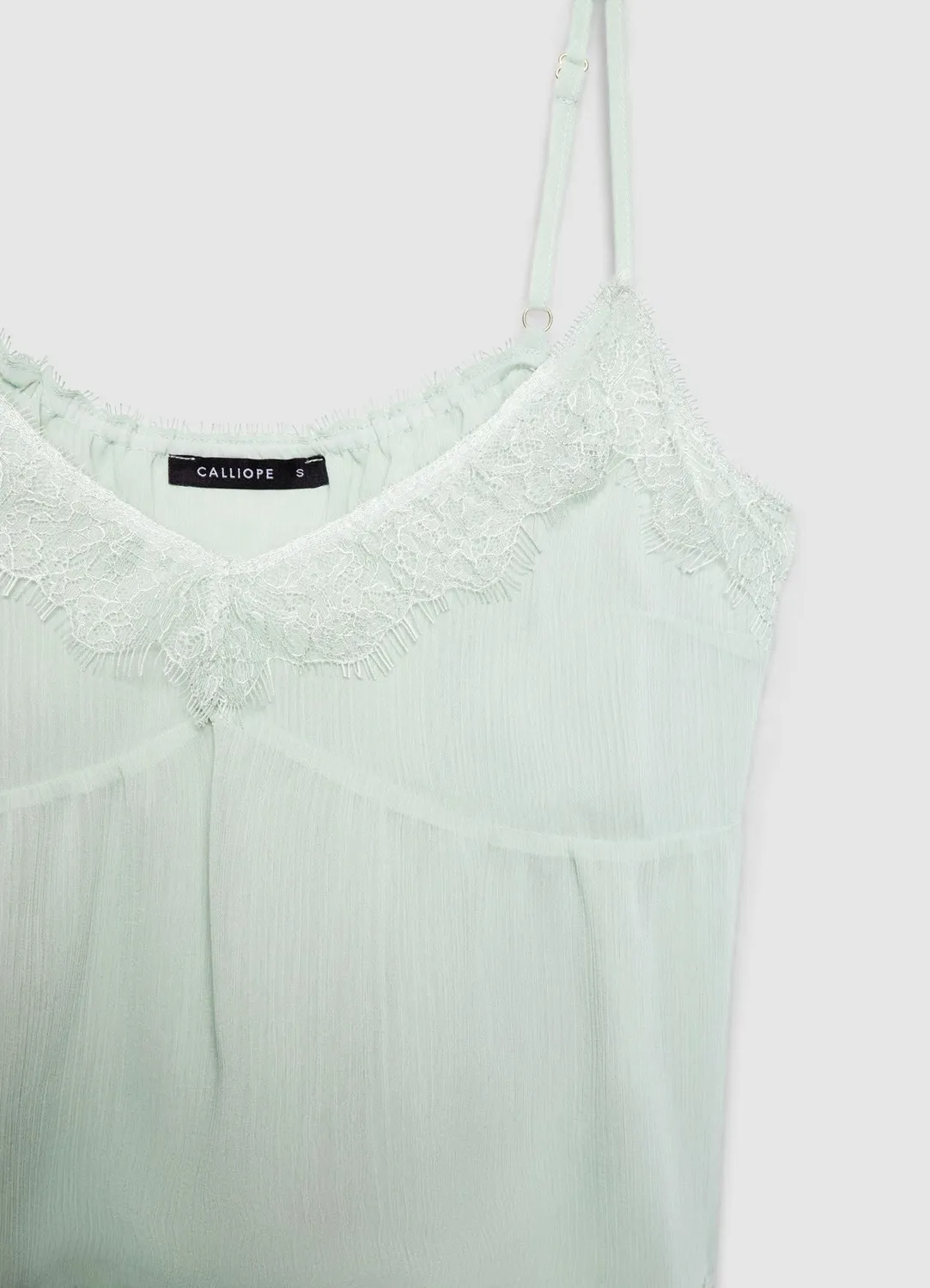 Calliope Top volants caraco femme uni dentelle