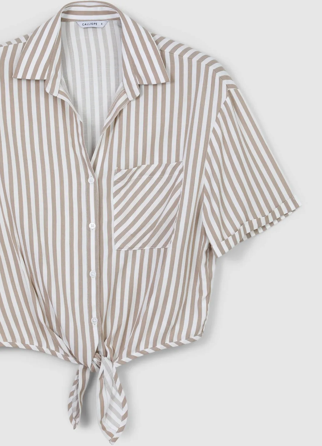 Calliope chemise rayée à nœud femme manches courtes