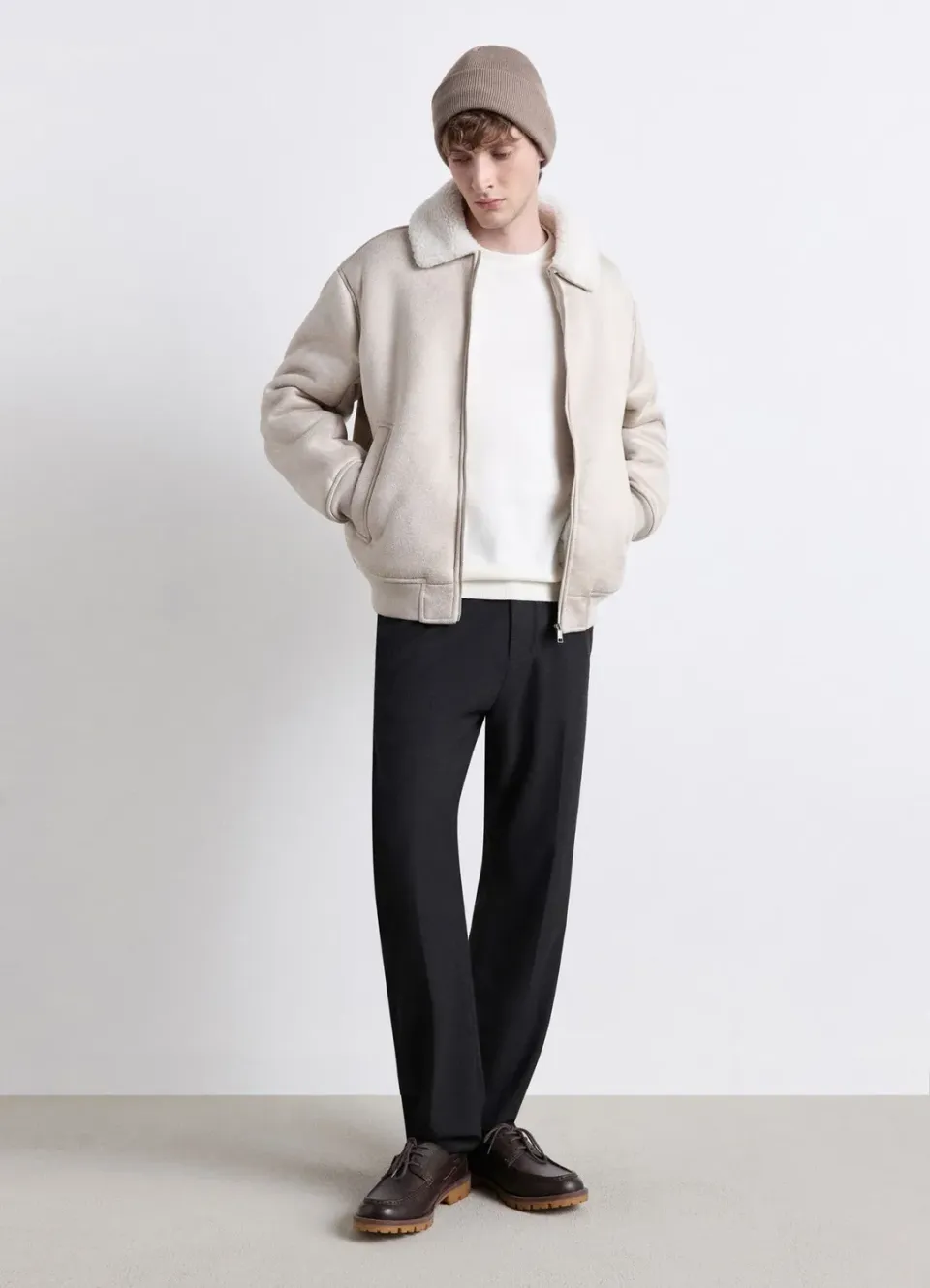 Calliope pull uni homme col rond manches longues