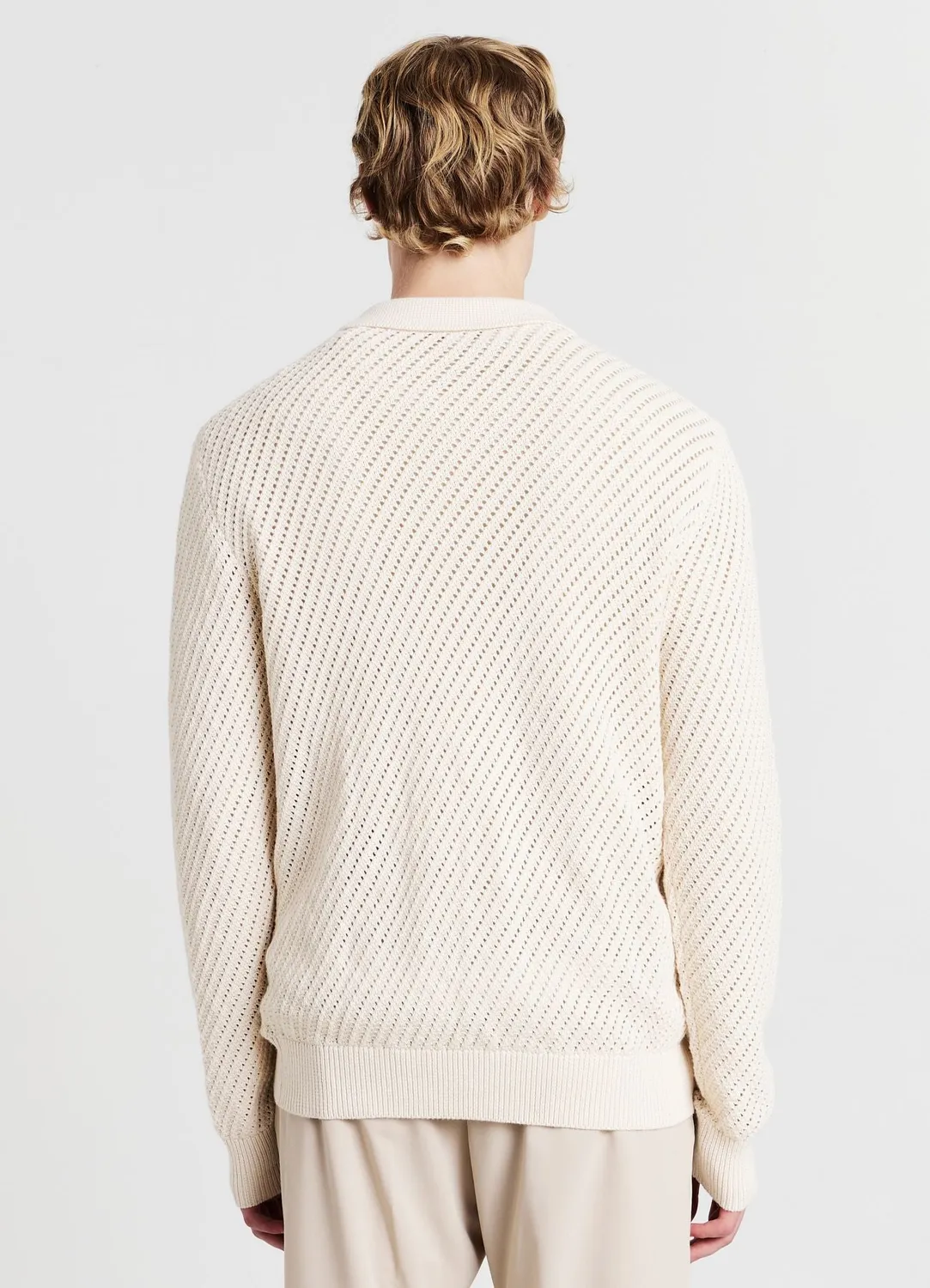 Calliope cardigan homme col chemise ajouré