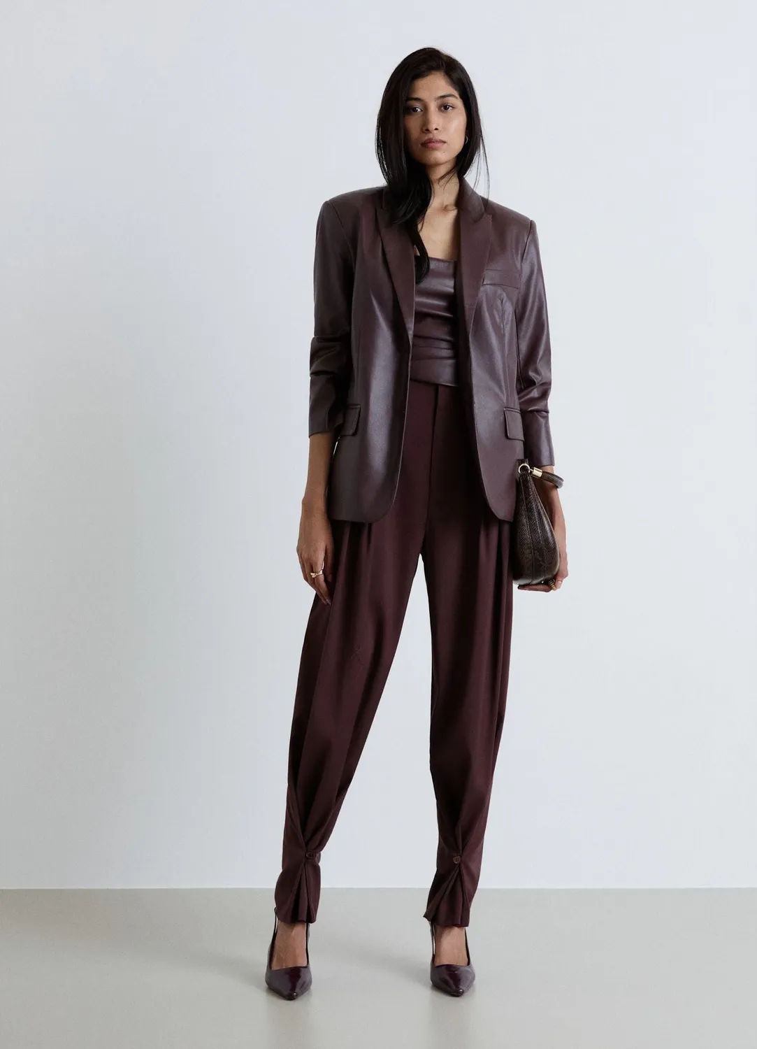 Calliope pantalon large boutons bas femme uni