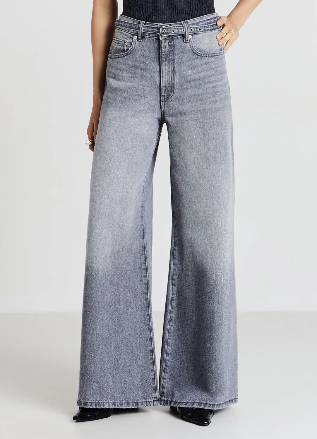 Calliope jean wide leg femme avec ceinture