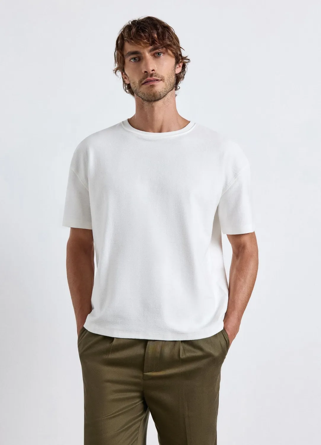 Calliope t-shirt boxy homme uni col rond