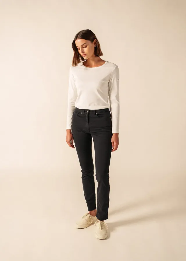 Saint James Mimosa pantalon slim navy femme stretch