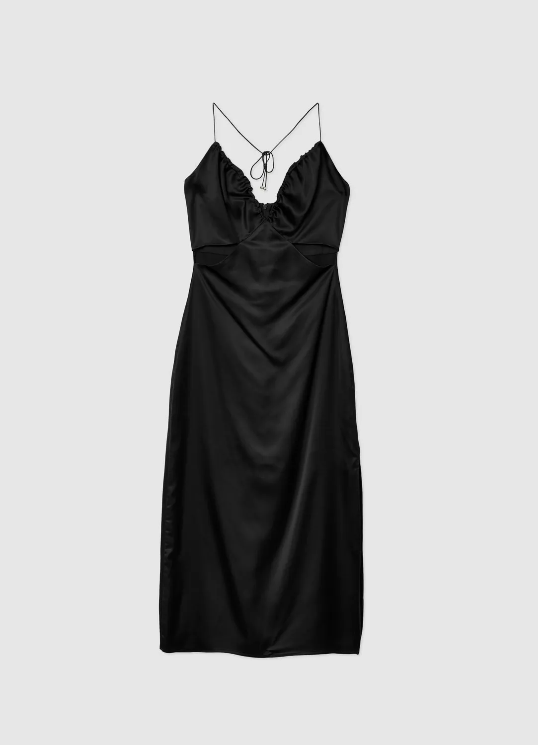 Calliope robe longue satinée dos nu cut out